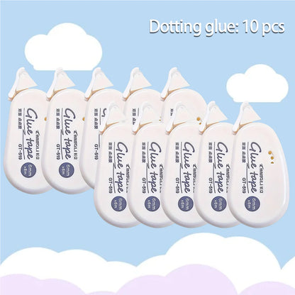 WQN-10PCS Süßes doppelseitiges Klebeband mit Punktpads für Scrapbooking, Basteldekoration, Büro- und Schulbedarf, Schreibwaren