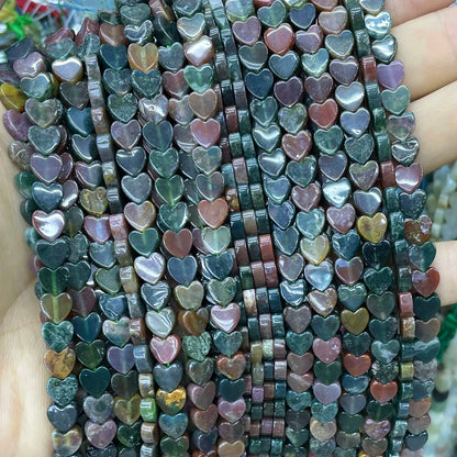 6MM Natürliche Herz Form Rubin Rot Chalcedon Lose Spacer Perlen Für Schmuck Machen DIY Armband Ohrringe Halskette Zubehör 7,5