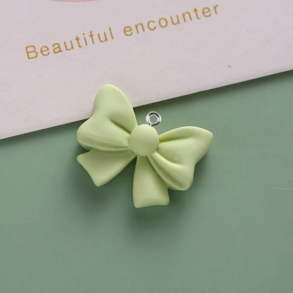 10 Stück süße Schleife Harz Anhänger Macaron Schmetterling Knoten Charms für Schmuckherstellung Zubehör DIY Ohrringe Halskette Schlüsselanhänger