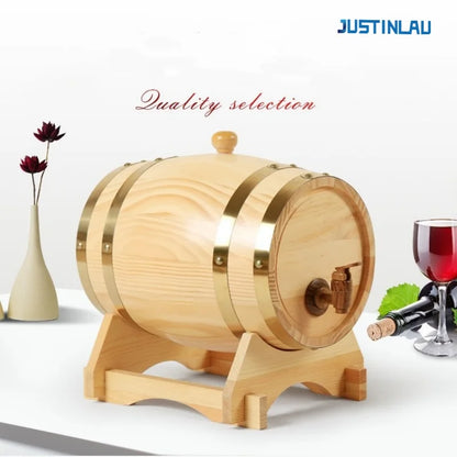 JUSTINLAU 1,5/3 l Weinfass-Whiskyfass aus Holz mit Ständer, Bunge und Zapfen, Whiskyfassspender zur Aufbewahrung von Cocktailfassen