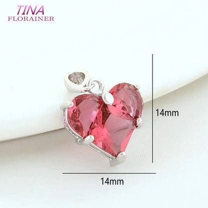 3PCS 14MM 14K Gold Farbe Messing mit Zirkon Herz Halskette Charms Anhänger Ohrringe Schmuck Machen Liefert Zubehör