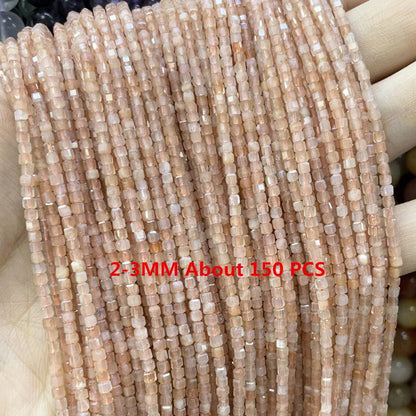 Natürliche Sonnenstein Edelsteine Unregelmäßige Facettierte Rondelle Runde Lose Spacer Perlen Für Schmuck Machen DIY Armband Halskette Zubehör