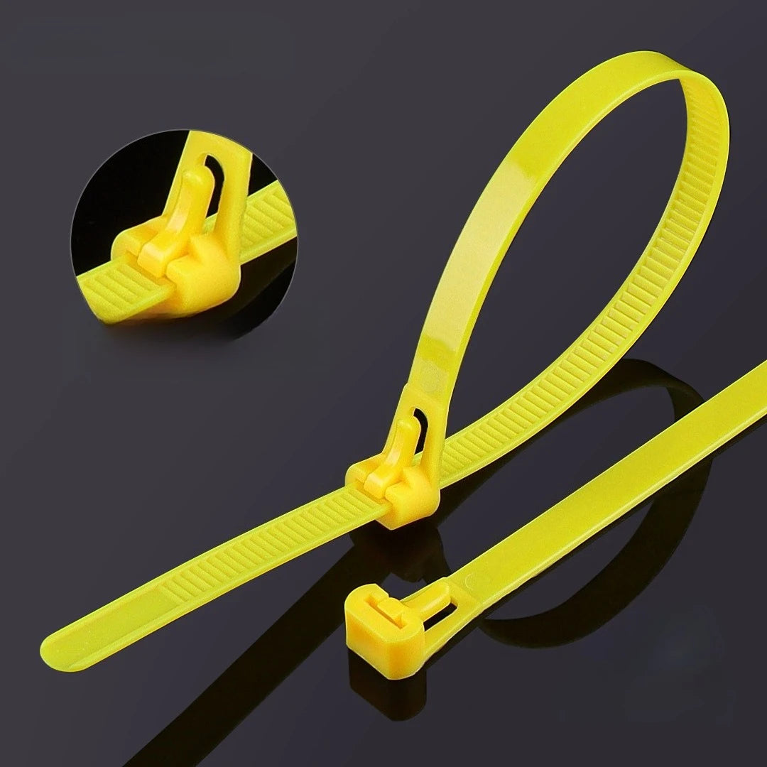 4/5 mm x 150 mm Nylon-Kabelbinder, 50/100 Stück, wiederverwendbar, selbstsichernde Kunststoff-Drahtwickelgurte, Bündel-Organizer