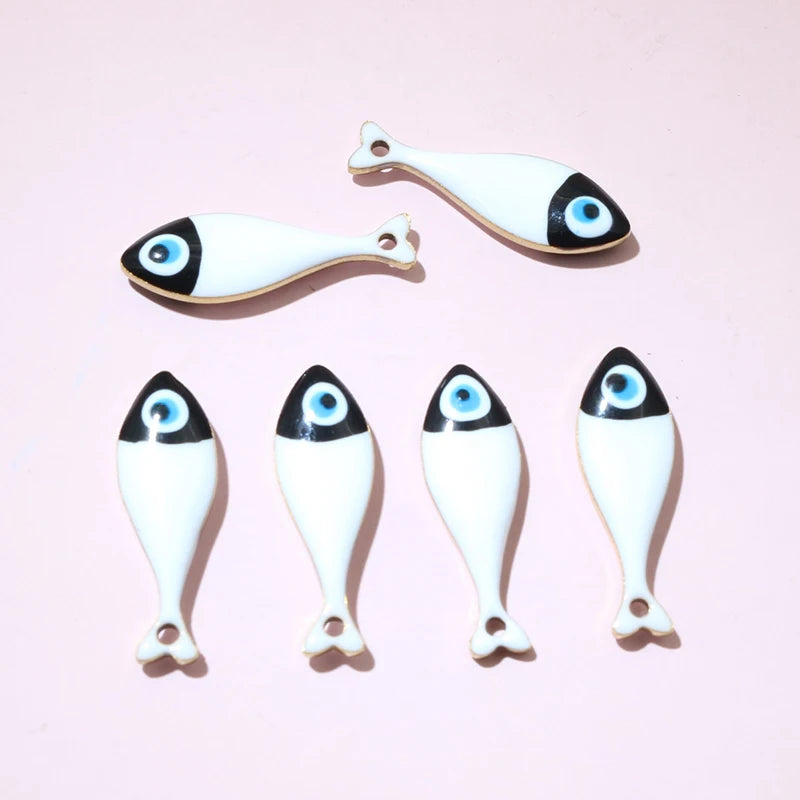10 Stück 20x6,5mm Emaille Fisch Charms Anhänger Edelstahl DIY Schmuck Making Zubehör Erkenntnisse für Halsketten Ohrringe Armband