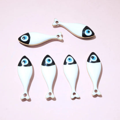 10 Stück 20x6,5mm Emaille Fisch Charms Anhänger Edelstahl DIY Schmuck Making Zubehör Erkenntnisse für Halsketten Ohrringe Armband
