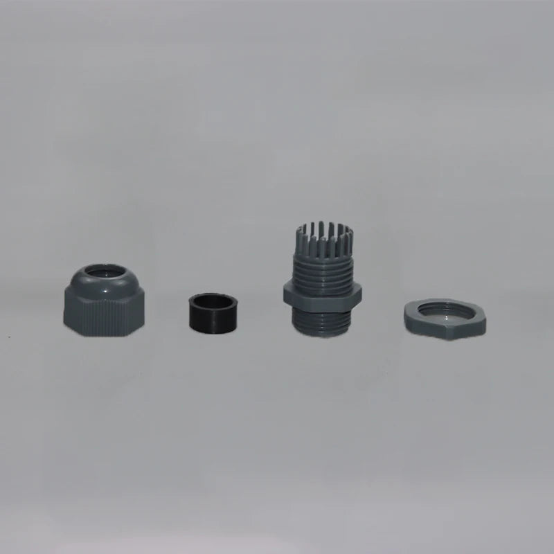 Grauer wasserdichter PG-Verschraubungs-Nylon-Stecker, Knopfbox-Stecker, robuster Steckverbinder, PF7, PG9, PG13,5
