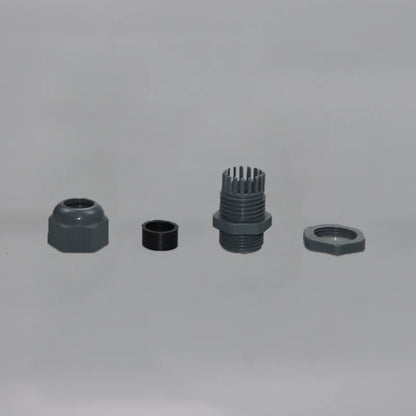 Grauer wasserdichter PG-Verschraubungs-Nylon-Stecker, Knopfbox-Stecker, robuster Steckverbinder, PF7, PG9, PG13,5