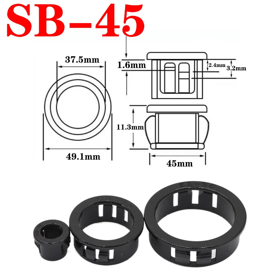 SK SB-35/38/40/45/50/60 Panelmontage Nylon-Schnappverschluss-Kabeldurchführung Schutzrohr Kabel-O-Ring Lochstopfen Kabeldurchführung