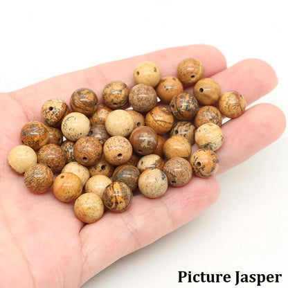 Naturstein, vulkanische Lave, runde Perlen, 4, 6, 8, 10 mm, lose Edelsteinperlen für Schmuckherstellung, DIY-Charms, Armband, Halskette, Ohrringe