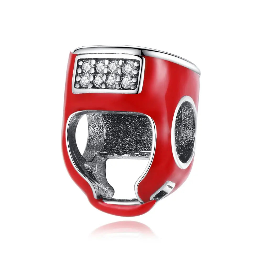 Wunderschöner roter Anhänger aus 925er-Sterlingsilber mit Rosenherz, Krabbe, Feuerwerkskörper, für Mädchen und Jungen, passend für DIY-Armbänder, Halsketten, süße Geschenke