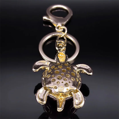 Exquisite bunte Kristall Schildkröte Schlüsselanhänger Halter für Frauen Männer Legierung Strass Tier Schlüsselanhänger Charme Schmuck Geschenke K5205S03