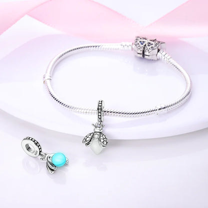 925er Sterlingsilber, original leuchtende Glühwürmchen, modische Charm-Perlen, DIY-Armband, Halskette, Verlobung, Geburtstag, Schmuck, Geschenk