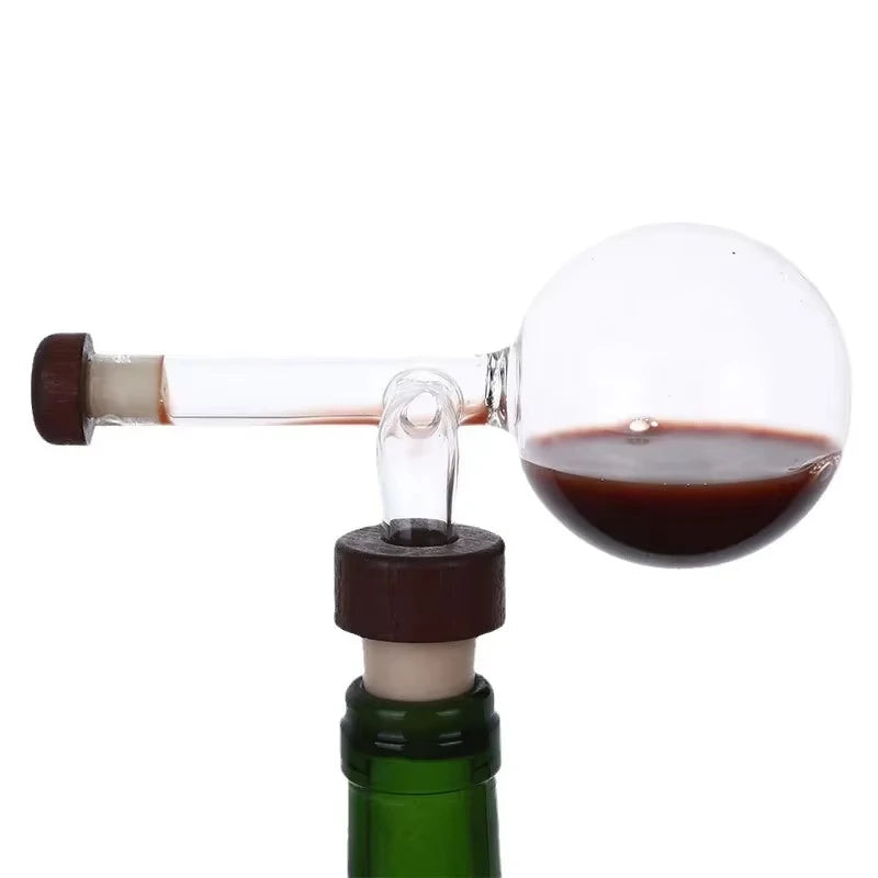UNTIOR Rotwein-Belüfter, tragbar, rund/pfirsichförmig, transparent, schneller Dekanterauslauf, Glas-Bar-Ernüchungsgerät für Strandtisch
