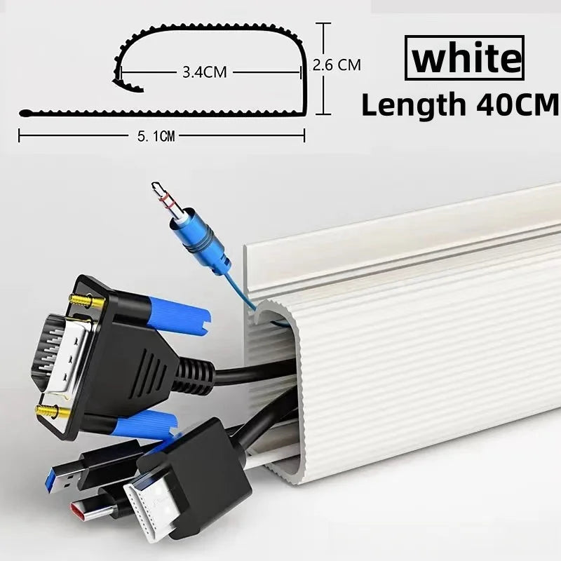 5/1 stücke PVC Kanal Unter Schreibtisch Kabel Management Tablett Organizer Netzkabel draht hider Streifen Protecter Kein Bohren kabel Raceway