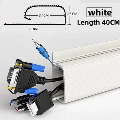 5/1 stücke PVC Kanal Unter Schreibtisch Kabel Management Tablett Organizer Netzkabel draht hider Streifen Protecter Kein Bohren kabel Raceway