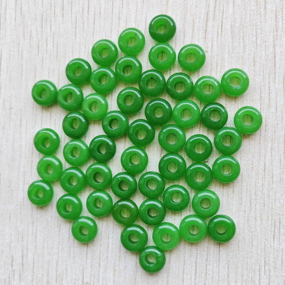 Mode gute Qualität Naturstein Mix runde Charms großes Loch Charms Perlen 10mm für Schmuckherstellung 50 Stück Großhandel kostenloser Versand