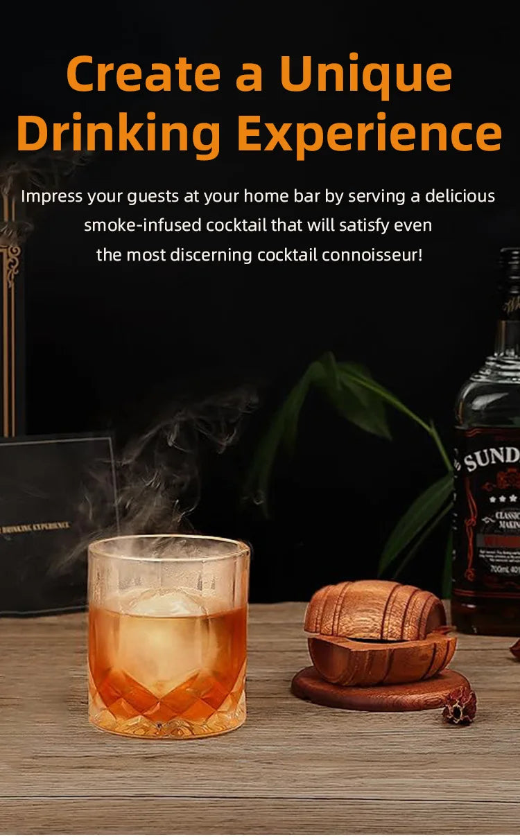 4/6 Geschmacksrichtungen Whiskey Smoker Kit Klassisches Cocktail-Ei-Set mit Holzspäne Smoker für Bourbon Whiskey-Geschenke, Geburtstagsgeschenk
