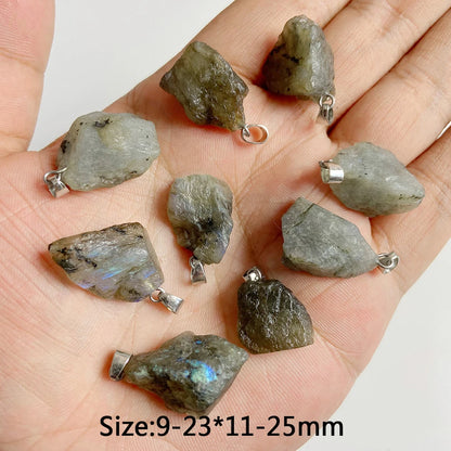 5 stücke Natürlichen Rauhen Stein Anhänger Unregelmäßige Form Healing Amethysten Labradorit Agat Quarz Anhänger Für DIY Handgemachte Halskette