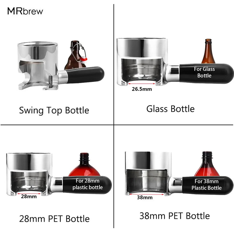Bierglas-Flaschenfüller-Adapter, entschäumender Bierhahn-Adapter für 28-mm-PET-Flasche, 38-mm-PET-Flasche, Einreichung von Swing-Top-Flaschen