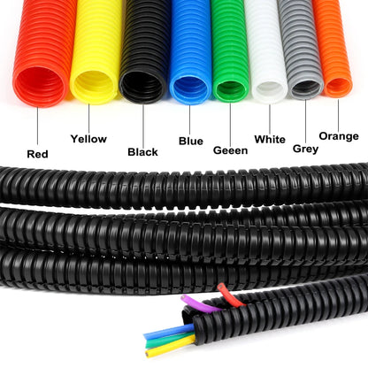 2/5/10M 8 Farben AD 7,5~34,5mm PP Wellrohr Kunststoffrohr für Auto-Kabel Motorrad-Motor Elektrokabel-Schutz Kabelschutzrohr