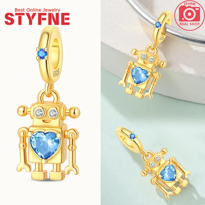 Neues 925er Silber, teilbarer Sonnen- und Mond-Charm, Satr-Herz-Perle, passend für Original-Armbänder für Frauen, edle Schmuckherstellung, Geschenk