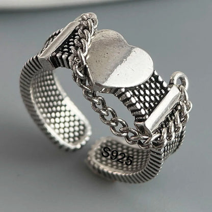 Ringe aus 925er-Sterlingsilber für Damen, Paare, minimalistisch, handgefertigt, schlicht, Retro-Blumen-Herz-Ring, edler Schmuck, Geschenk, verhindert Allergien
