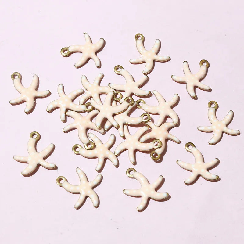 20 Stück 10,5x10mm Edelstahl Kleine Seestern Anhänger Emaille DIY Schmuck Herstellung Zubehör Zubehör Halskette Ohrringe