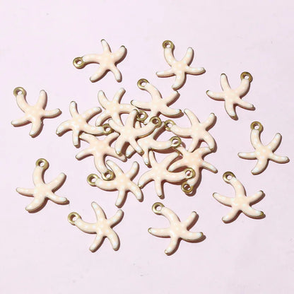 20 Stück 10,5x10mm Edelstahl Kleine Seestern Anhänger Emaille DIY Schmuck Herstellung Zubehör Zubehör Halskette Ohrringe
