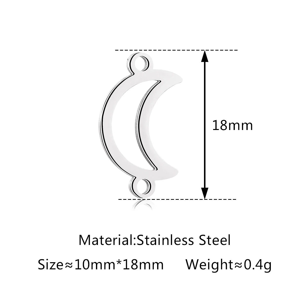 5Pcs Hohl Stern/Mond/Sonne Doppel Loch Charme Edelstahl Halskette Armband Anhänger DIY Link Stecker Schmuck machen Liefert