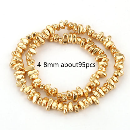 Natürliche 14k vergoldete Hämatitperlen unregelmäßige runde Herzwürfel Rondelle Spacer Perlen für Schmuckherstellung Diy Armband Halskette