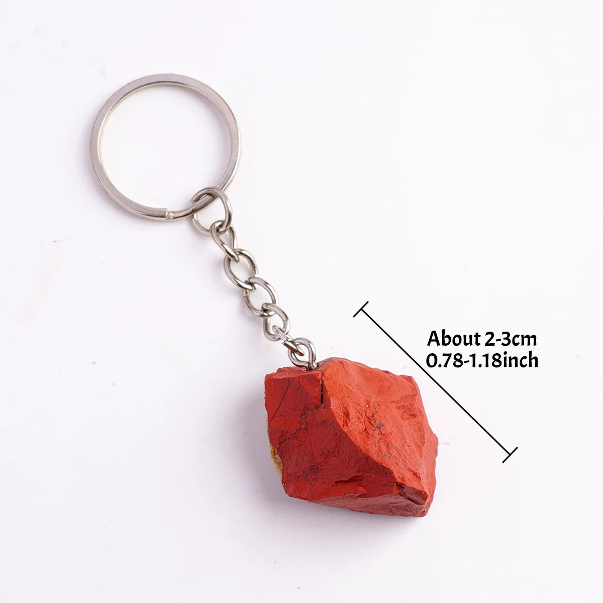 1 STÜCK Natürlicher Kristall Rohstein Rosenquarz Edelstein Handwerk Kristall Schlüsselanhänger Edelstahl Handtasche Dekor Zubehör