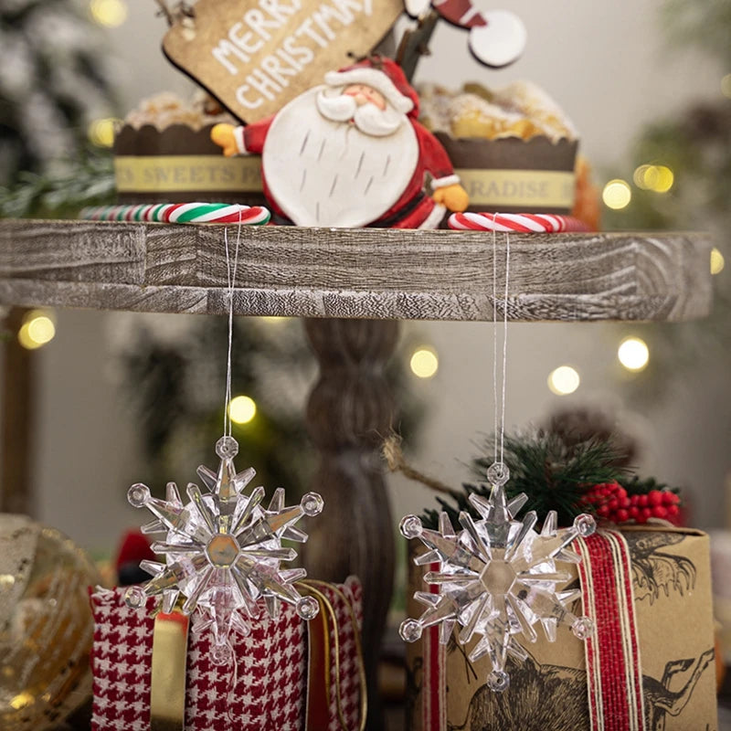 Weihnachtsbaum Schneeflocken Anhänger Dekoration Neujahr Dekor Kunststoff hängende Schneeflocke Baum Ornament für Weihnachtsfeierzubehör