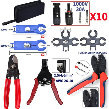 1/5 Sätze Photovoltaik-Solar-PV-Stecker IP67 Y/T Typ 30 A 1000 V 3-7-Wege-Zweig-Kit für PV/MC-Kabel 2,5/4/6 mm2 Batteriemodul