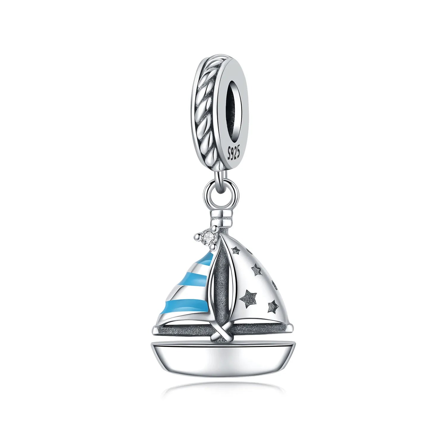 Blauer Charm, 925er Sterlingsilber, Ozeanperlen, Betta-Fisch-Anhänger, Geburtstagsfeier, Geschenk für Frauen, Armband, Halskette, DIY-Perlen, Schmuck