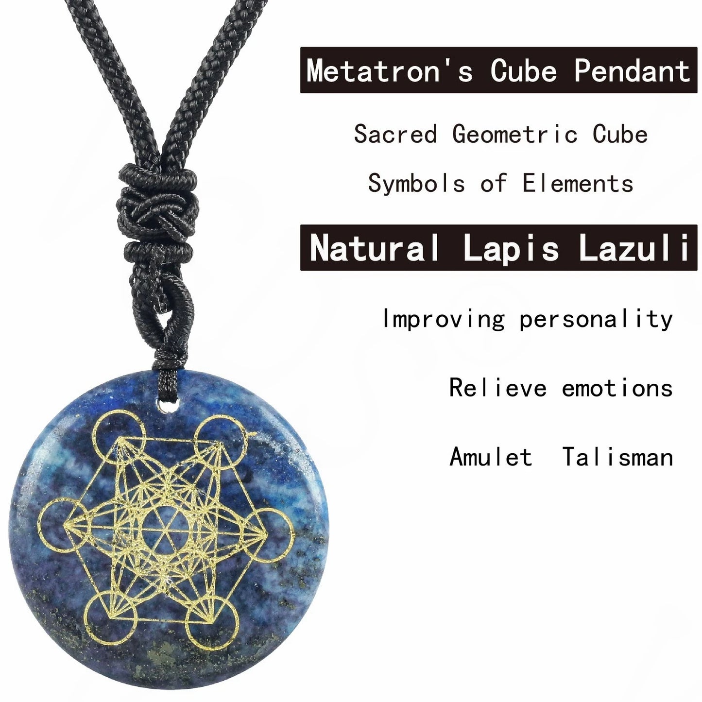 Natürlicher Kristallstein, Metatronwürfel, mehrdimensionale Anhänger, Mythologie, Engel, geheimnisvolle göttliche Symbole, Reiki-Energie-Halsketten