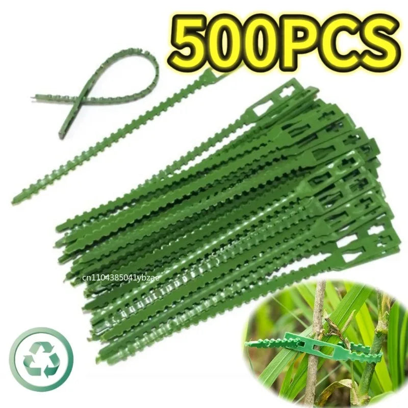 50–1000 Stück verstellbare Kunststoff-Pflanzenkabelbinder, wiederverwendbare Kabelbinder für Garten, Baumklettern, Unterstützung für Pflanzenreben, Tomaten-Stiel-Clip