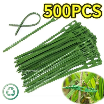 50–1000 Stück verstellbare Kunststoff-Pflanzenkabelbinder, wiederverwendbare Kabelbinder für Garten, Baumklettern, Unterstützung für Pflanzenreben, Tomaten-Stiel-Clip