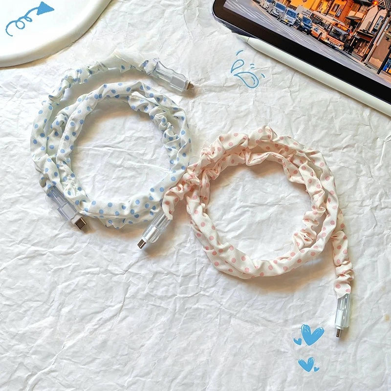 Universal Kabel Wickler für IPhone Android Typ-C Silikon Anti-Biss Biege Schutz Cartoon Stream Mesh Ladekabel Abdeckung