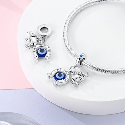 Charm-Anhänger aus Silber 925, blaue Serie, passend für Armbänder, Charms, DIY, originelle Mode-Anhänger für Schmuckherstellung