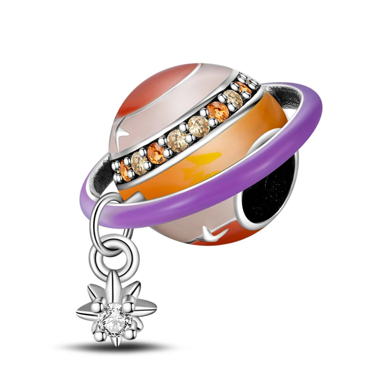 Heißer Verkauf 925er Sterlingsilber Raumschiff-Perlen und Kosmonauten-Anhänger, passend für exquisite Armbänder, schöne Schmuck-Accessoires, Geschenke