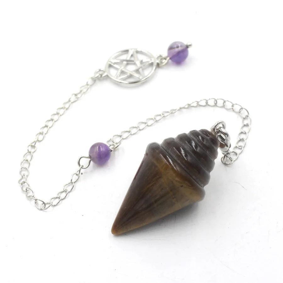 heilsteine Stupa Kristall Anhänger Pendel für Weissagung kegelform Nature del stein rosa Quarz Amethyst amethist rosenquarz obsidian tigerauge  edelsteine Fluorit Pendel edelstein  kristall anhänger amulett x238
