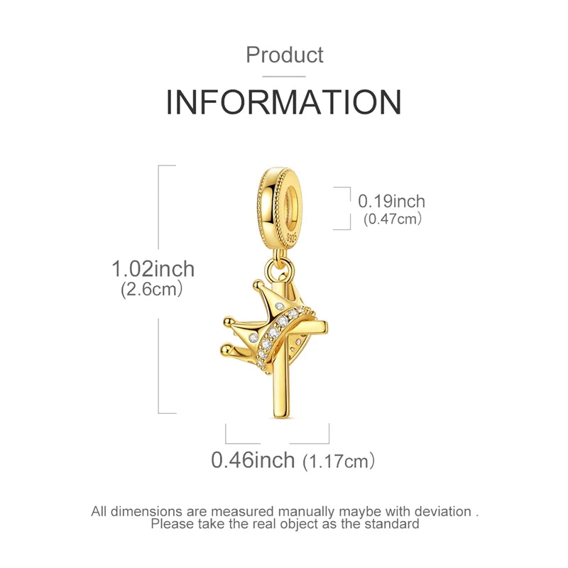 925 Silber Charms Perlen Goldenes Kreuz Krone Wal Kuckuck Uhr Anhänger Fit Original Armband Halskette Frauen Schmuck DIY Geschenke