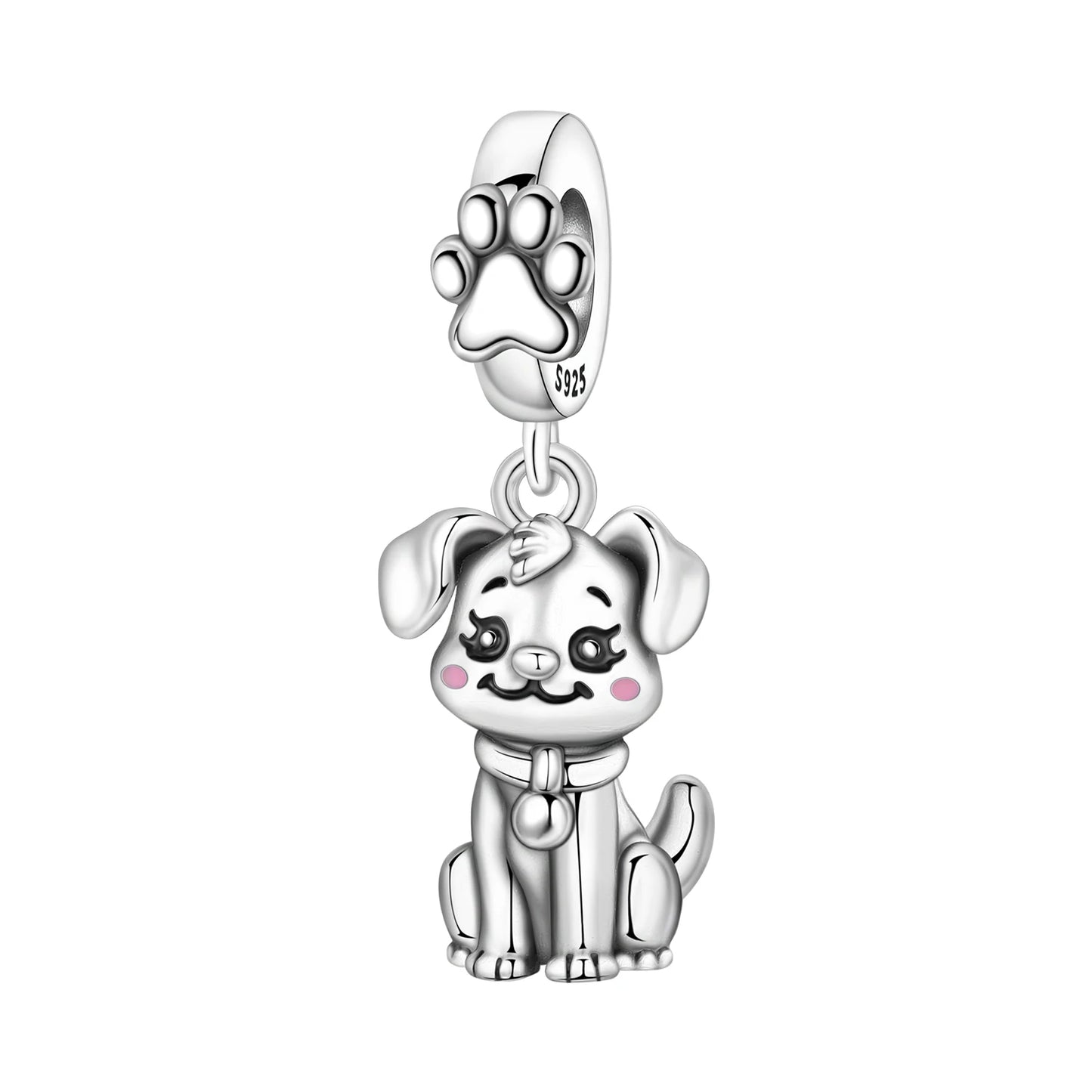 Funkelnde Edelsteinperlen aus 925er-Sterlingsilber mit eingelegten Edelsteinen und baumelnder Charm mit unendlichem Knoten, passend für Schlangenarmband, Boutique-Halskette, schönes Geschenk