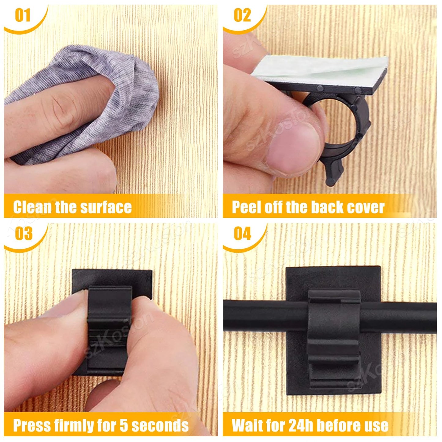 15 ~ 150 Stück verstellbare Kabelklemmen, wiederverwendbare Schnalle, selbstklebende Verkabelungsbefestigung, Nylon-Halterung, Drahtmanagement für 7,9–10,3 mm Kabel
