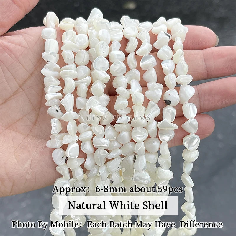 Natürliche Shell Perlen Unregelmäßige Form Glatte Perlen Lose Spacer Perlen Für Schmuck Machen Diy Ohrringe Halskette Zubehör Erkenntnisse