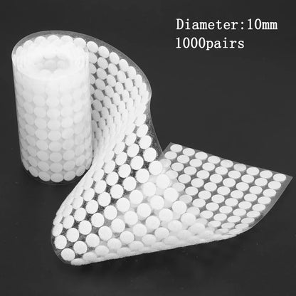 4000/1000 Paar Nylon-Aufkleber, doppelseitige Haken, Schlaufen, Scheiben, rundes Befestigungsband, 10/15/20 mm, selbstklebendes Befestigungsband, Punkte