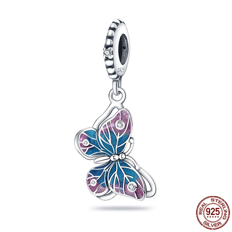 Passend für Qikaola 925 Original-Armbänder, blauer Zirkon, Eule, leuchtende Meeresschildkröte, Oktopus, 925er Silber, Charms, Perlen, DIY, Geburtstag, Schmuck, Geschenk