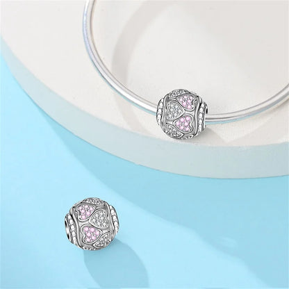 Rosa Charms aus 925er-Sterlingsilber, Perlen, Schmetterling, Parfümflasche, Krone, herzförmiger Zirkon, Charms für Frauen, feiner DIY-Schmuck, Geschenke