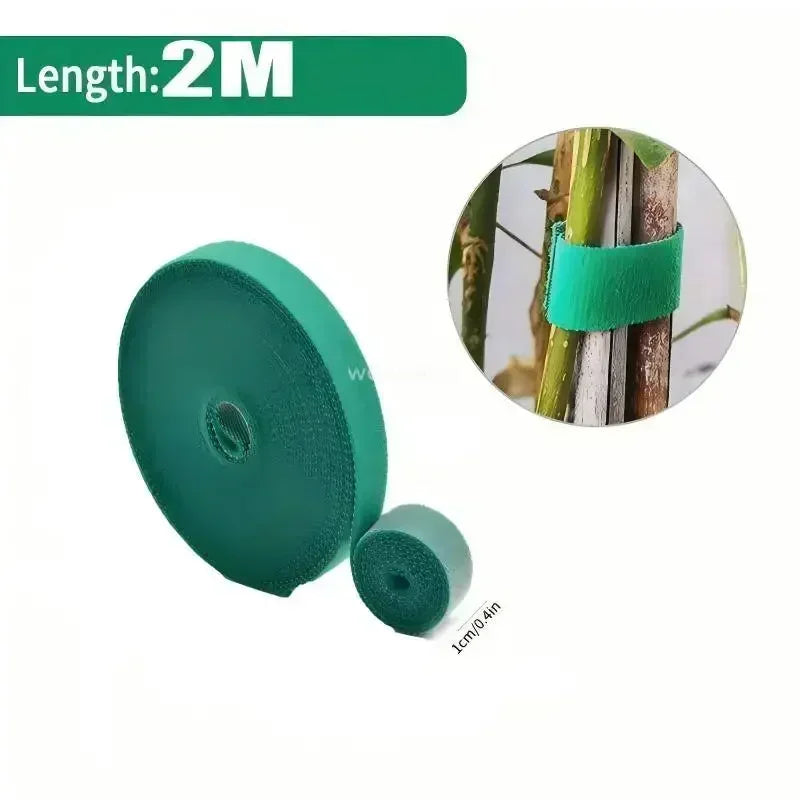 Selbstklebender Nylon-Kabelbinder für Pflanzen, grün, verstellbare Pflanzen, Hakenschlaufenunterstützung, Gartenschnur, Verband, wiederverwendbare Verschluss-Klebebandstreifen