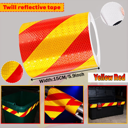 Reflektierendes Twill-Klebeband, hohe Sichtbarkeit, selbstklebender Sicherheitswarnaufkleber, Auffälligkeit für LKW
